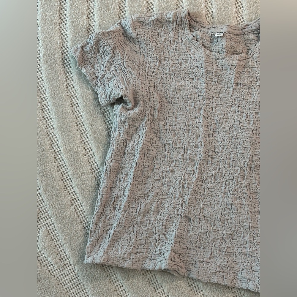 Uniqlo Shirred Short Sleeve T-Shirt in Light Grey - S - Picture 3 of 9